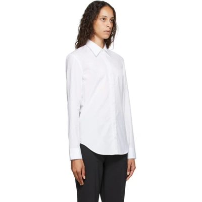 Shop Maison Margiela White Poplin Shirt In 100 White
