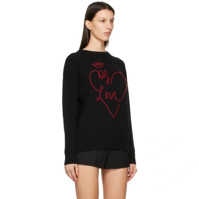 Shop Dolce & Gabbana Black Wool 'love' Sweater