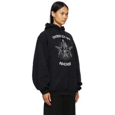 Shop Balenciaga Black Gothic Vintage Sport Hoodie In 1000 Black