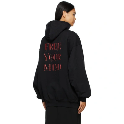 Shop Balenciaga Black Gothic Vintage Sport Hoodie In 1000 Black