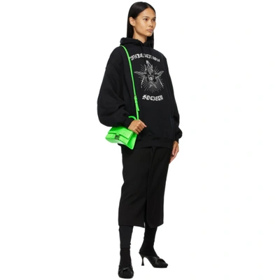 Shop Balenciaga Black Gothic Vintage Sport Hoodie In 1000 Black