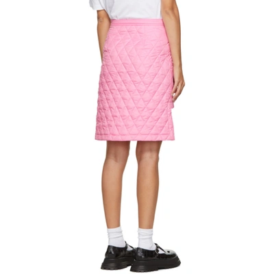 Shop Burberry Pink Gail Quilted Miniskirt In A8407 Pink