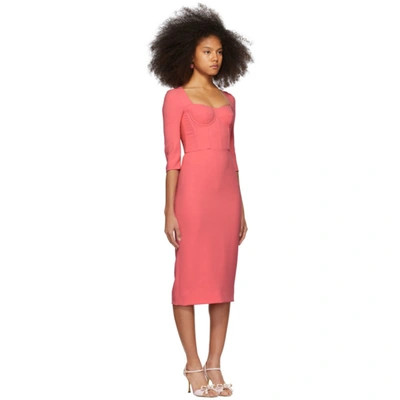 Shop Dolce & Gabbana Pink Crepe Bustier Dress In F0663 Pink