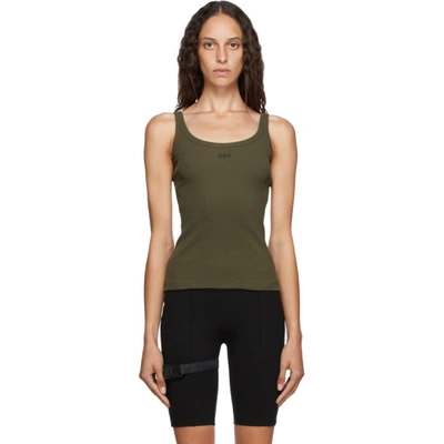 Shop Off-white Khaki Open-back Tank Top In Mili White