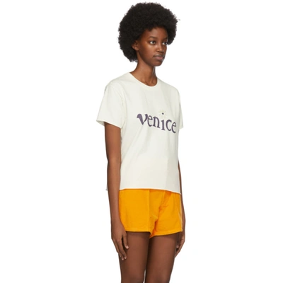 Shop Erl Off-white 'venice, Be Nice' T-shirt In 1 Cream