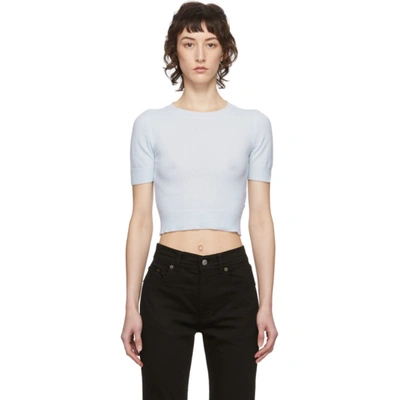 Shop Acne Studios Blue Light Short Sleeve Sweater In Ice Blue