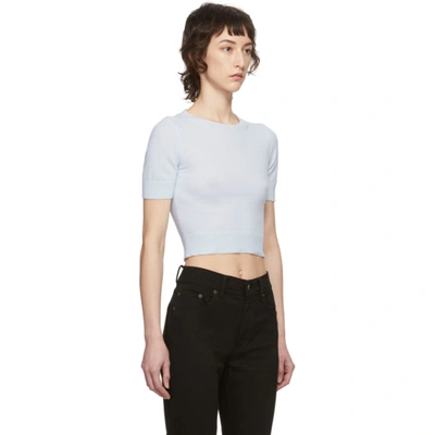 Shop Acne Studios Blue Light Short Sleeve Sweater In Ice Blue