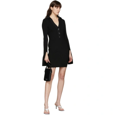 Shop Alexander Wang Black Split Cuff Polo Dress In 001 Black