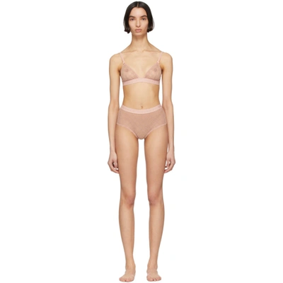 Shop Gucci Pink Tulle Gg Lingerie Set In 5101 Pale P