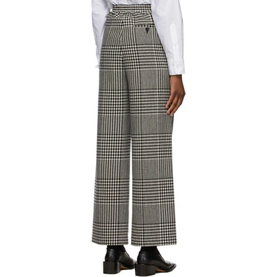 Shop Mm6 Maison Margiela Black & White Check Wide-leg Trousers In 001f Prince