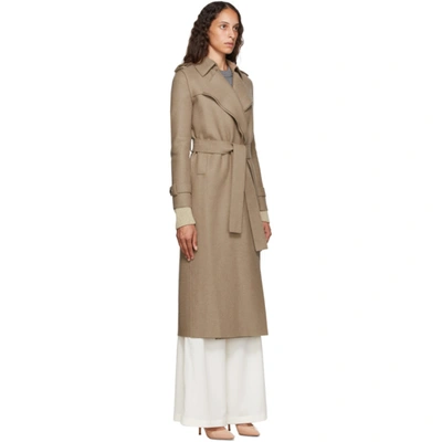 Shop Harris Wharf London Brown Pressed Virgin Wool Trench Coat In 446 Camel