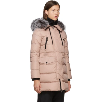 Shop Moncler Pink Down Aphroti Coat In 51s Blush