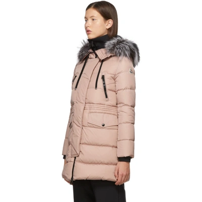 Shop Moncler Pink Down Aphroti Coat In 51s Blush