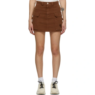 Shop Marc Jacobs Brown Twill Pocket Skirt