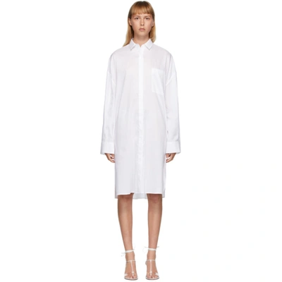 Shop Totême Toteme White Pina Dress In 100 White