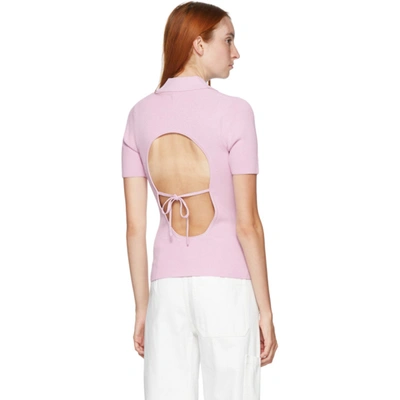 Shop Jacquemus Pink 'la Maille' Polo In Light Pink