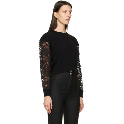 Shop Dolce & Gabbana Black Cashmere & Lace Sweater In N0000 Black