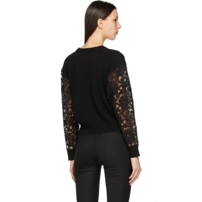 Shop Dolce & Gabbana Black Cashmere & Lace Sweater In N0000 Black