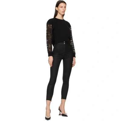 Shop Dolce & Gabbana Black Cashmere & Lace Sweater In N0000 Black