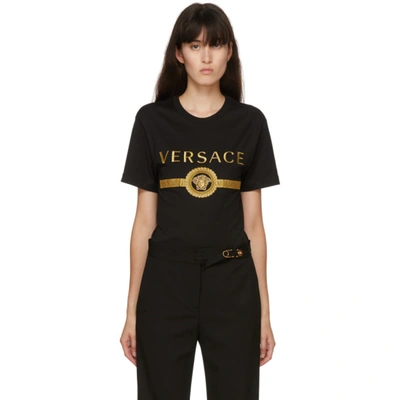 Shop Versace Black Vintage Medusa T-shirt In A1008 Black