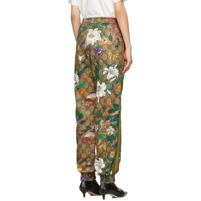 Shop Gucci Brown Gg Flora Lounge Pants In 2103 Brown