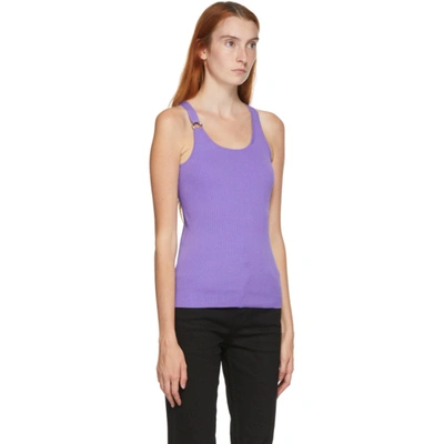 Shop Helmut Lang Purple Ring Tank Top In Volt Purple