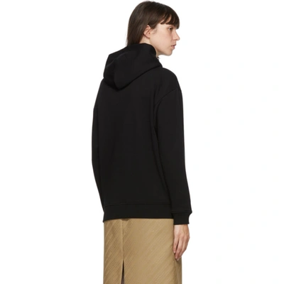 Shop Givenchy Black Tufted Logo Hoodie In 001 Black