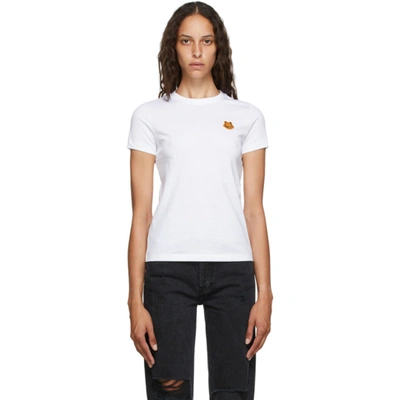 Shop Kenzo White Tiger Crest T-shirt In 01 White