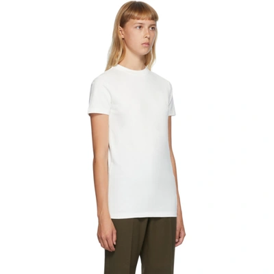 Shop Jil Sander Three-pack Off-white Lower Patch T-shirts In 100 White