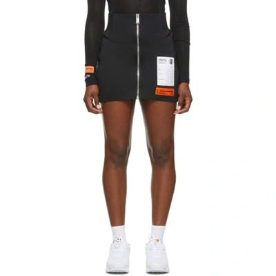 Shop Heron Preston Black Zip Miniskirt