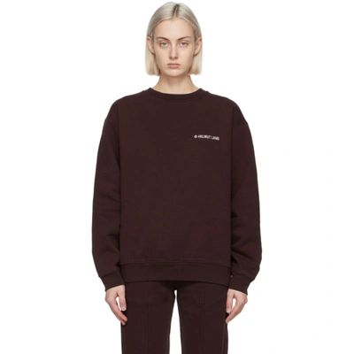 Shop Helmut Lang Burgundy Logo Sweatshirt In Zrj Crimson Night