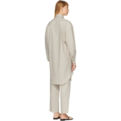 Shop Amomento Grey Wool Long Shirt