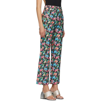 Shop Rabanne Multicolor Floral Trousers In V024 Black