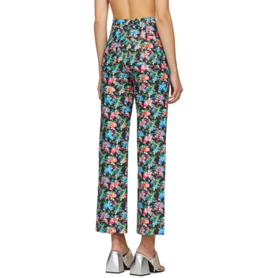 Shop Paco Rabanne Multicolor Floral Trousers In V024 Black