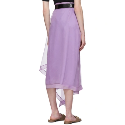 Shop Gucci Purple Silk Organdy Skirt In 5470 Purple