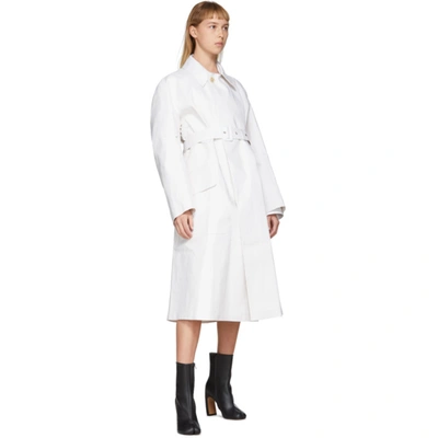 Shop Maison Margiela White Mackintosh Trench Coat In 100 White
