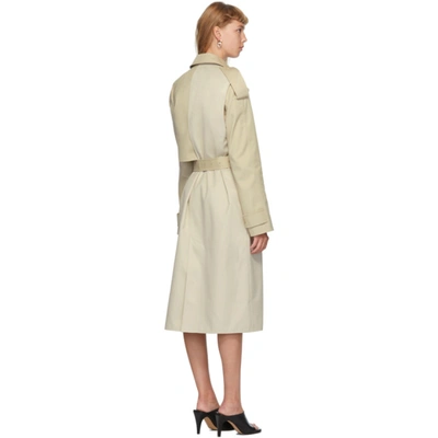 Shop Bottega Veneta Beige Deconstructed Twill Coat In 6761 Putty