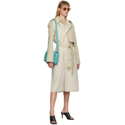 Shop Bottega Veneta Beige Deconstructed Twill Coat In 6761 Putty