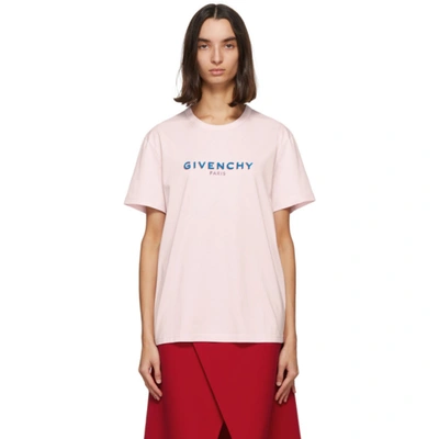 Shop Givenchy Pink Logo T-shirt In 681 Lt Pk