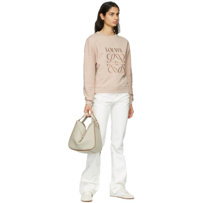 Shop Loewe Pink Anagram Sweatshirt In Pale Salmon