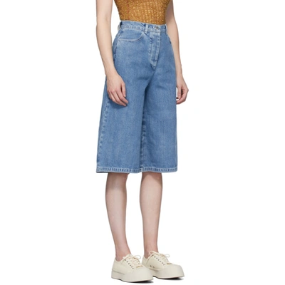 Shop Sunnei Blue Denim Shorts In Washeddenim