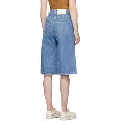 Shop Sunnei Blue Denim Shorts In Washeddenim
