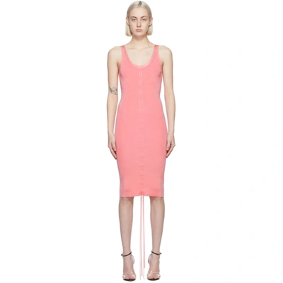 Shop Helmut Lang Pink Lacing Dress In Wkc Disco Pink