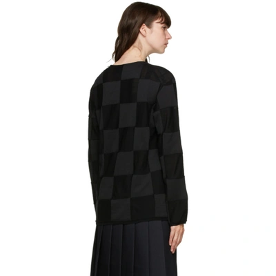 Shop Comme Des Garçons Homme Deux Black Check Intarsia Sweater In 1 Black/blk