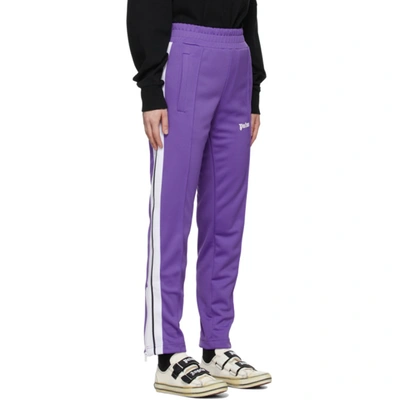 Shop Palm Angels Purple Classic Slim Track Pants