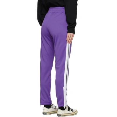 Shop Palm Angels Purple Classic Slim Track Pants