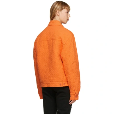 Shop Heron Preston Orange Quilted Jacket