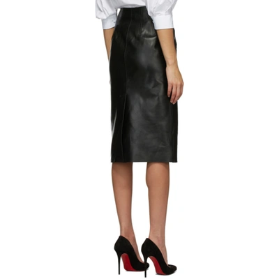 Shop Alexander Mcqueen Black Leather Pencil Skirt In 1000 Black