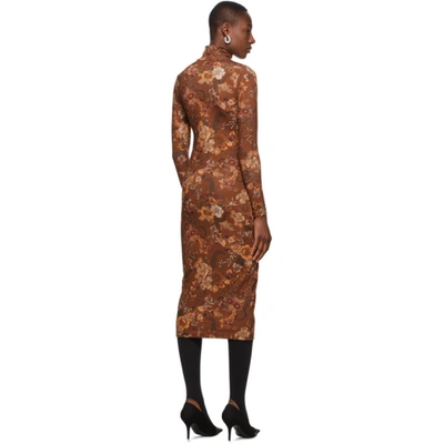 BALENCIAGA 棕色 FLORAL PRINT 连衣裙