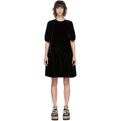 Shop Cecilie Bahnsen Black Velvet Alexa Dress